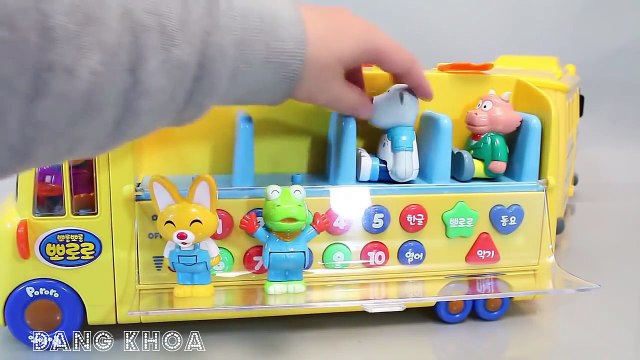 Xe ô tô đồ chơi Pororo Bus xe buýt chở ôtô và chở búp bê đi học