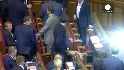 Coalition infighting spills into Ukraine parliament as allies tussle