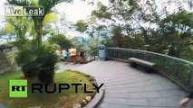 Brazil: Don't look down! Russian and Ukrainian climb Rio's Christ the Redeemer