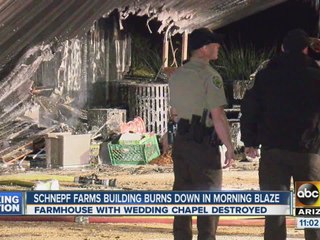 1950s farm house catches fire at Schnepf Farms