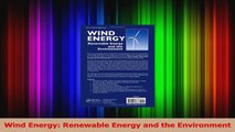 Read  Wind Energy Renewable Energy and the Environment Ebook Free