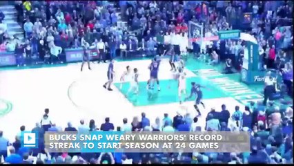 Bucks snap weary Warriors' record streak to start season at 24 games