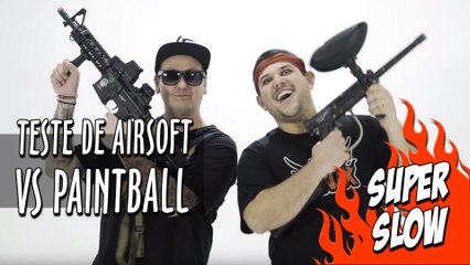 Teste de Airsoft vs Paintball