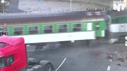 A Train Crashed Into A Truck in the Czech Republic