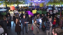 Protesto anti-Trump e pró-imigrantes em Nova York