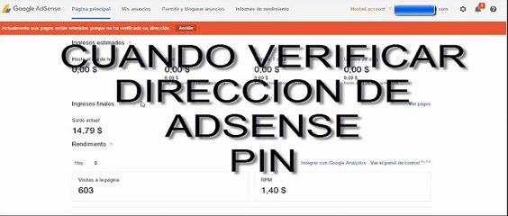 Cuando verificar dirección de adsense(Lorsque vérification de l'adresse adsense)