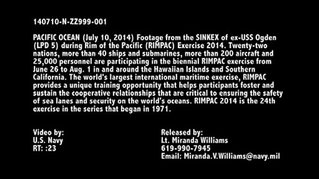 ex USS Ogden SINKEX RIMPAC 2014