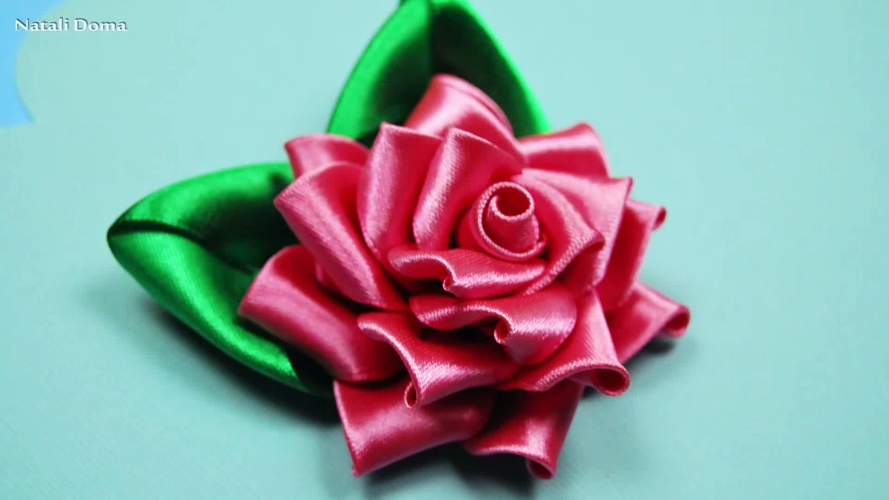 Satin Ribbon Rose Tutorial Kanzashi _ ✿ NataliDoma