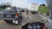 AMAZING Motorcycle ACCIDENT Bike VS Truck Biker Hits Semi 18 Wheeler Motor CRASH