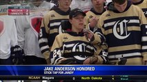 Jake Anderson (Jandystrong.com) honored at Chanhassen Storm vs Chaska Hawks Boys Hockey Ga
