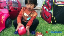 Disney Cars Toys GIANT EGG SURPRISE OPENING Lightning McQueen Tow Mater Power Wheels kids