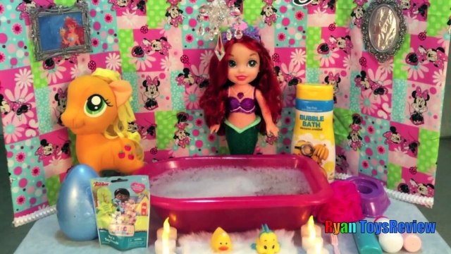 Disney Princess toys Little Mermaid ARIEL TAKES ORBEEZ BUBBLE BATH Egg Surprise Toys My Li