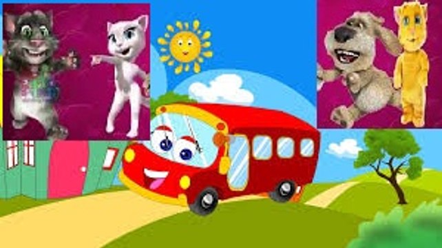 The Wheels On The Bus-Nursery Rhymes-Talking Tom Compilation