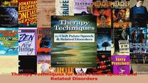Read  Therapy Techniques for Cleft Palate Speech and Related Disorders PDF Free