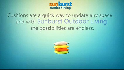 Quickly update your living room with cushions by Sunburst outdoor Living
