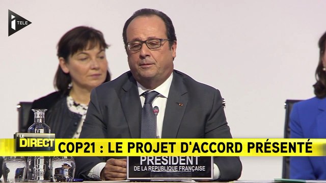 COP21 : Pour F. Hollande, le texte préparé et soumis est ambitieux et réaliste