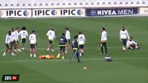 Cristiano Ronaldo having fun in training