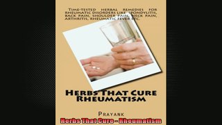 Herbs That Cure  Rheumatism