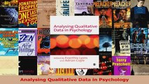 Analysing Qualitative Data in Psychology Download