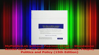 MyPoliSciLab without Pearson eText  Standalone Access Card  for Government in America PDF