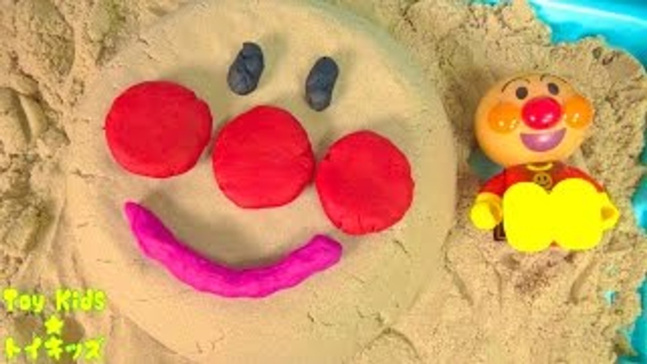 アンパンマン おもちゃアニメ ねんどで顔を作るよ❤キネティック�