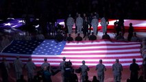 Paul Stanley of Kiss Sings National Anthem at Lakers vs Spurs