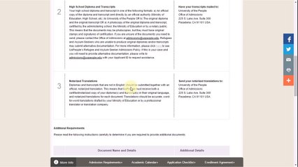 University of the People - Offline Documents, Admissions Application