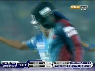 Mustafizur Rahman great ball to Chris Gayle - Clean Bowled BPL 2015 Eliminator 2