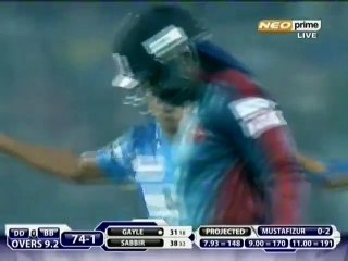Chris Gayle Bowled By Mustafizur Rahman After 31 Runs In BPL 2015 Eliminator Match
