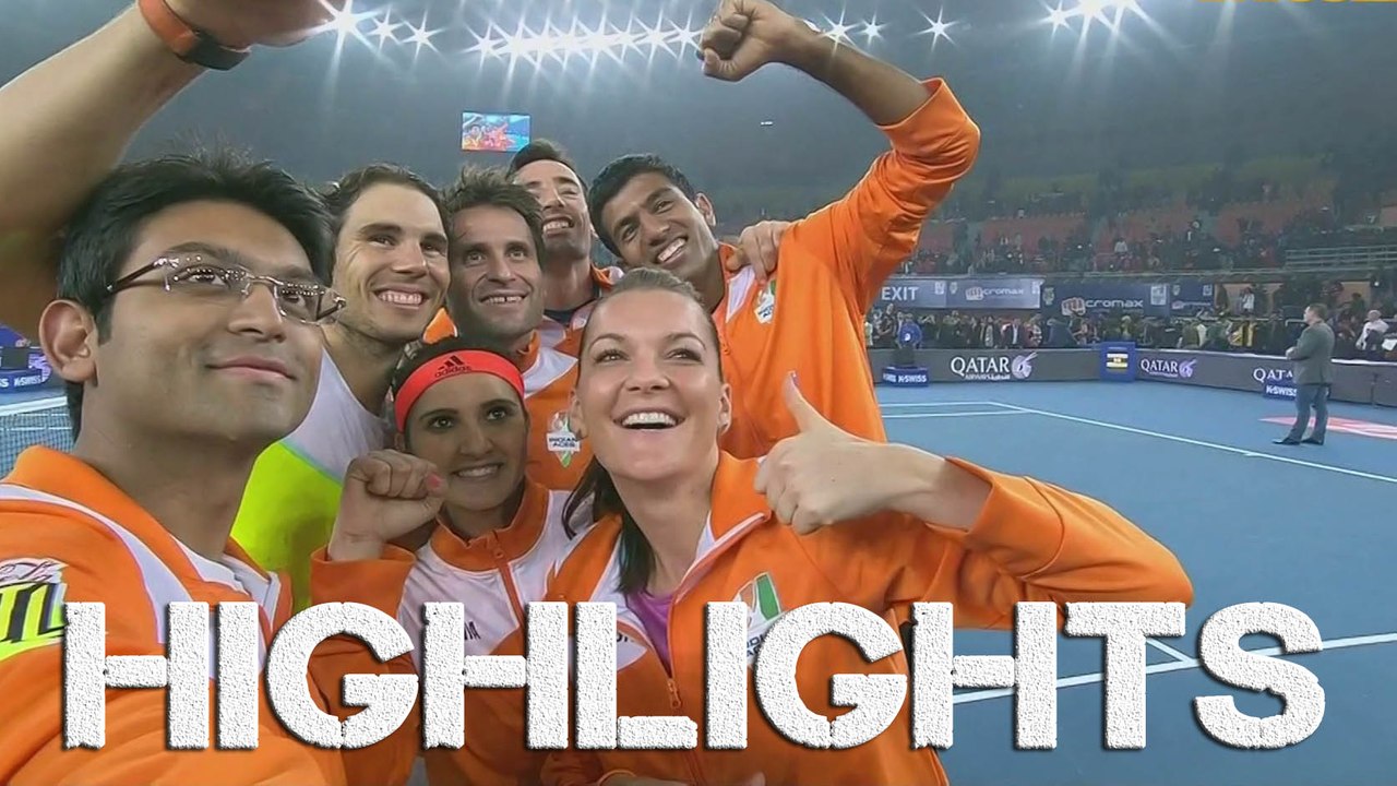 Nadal / Bopanna vs Federer / Cilic, IPTL 2015, Highlights HD - 4th Match Doubles - 12/12/15