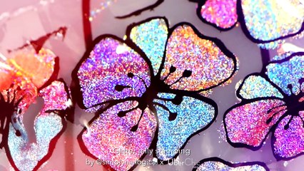 Jelly and Glitter Stamping Art