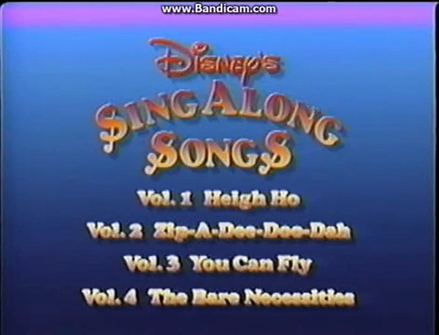 Opening To Disney S Sing Along Songs Zip A Dee Doo Dah 01 Vhs Video Dailymotion
