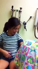Amazing girl that she deserves an Oscar for her reaction to his vaccine!