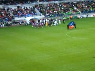 Caen-Reims  (Sorti des joueurs + fumi)
