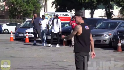 JUMPING PEOPLE IN THE HOOD PRANK (GONE WRONG)