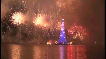 Río enciende el antiguo árbol de Navidad flotante más alto del mundo