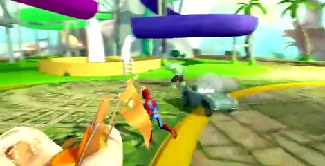 HULK SMASH Mcqueen Cars Playtime BIG Water Slide Spiderman & POOL Playtime Toy BOX for Kids!