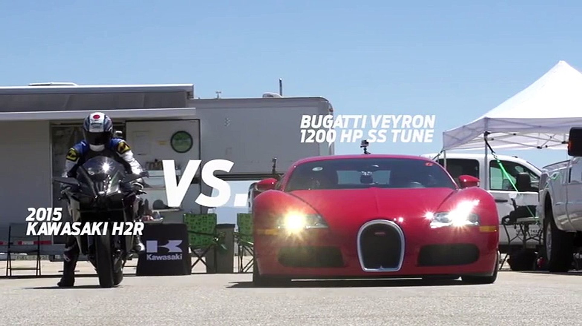 Lines of years Kawasaki H2R vs Bugatti Veyron - video Dailymotion