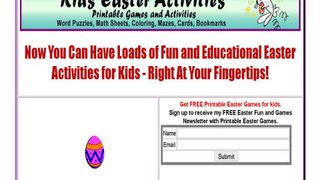 Kids Easter Activities - Printable Easter Activities And Games