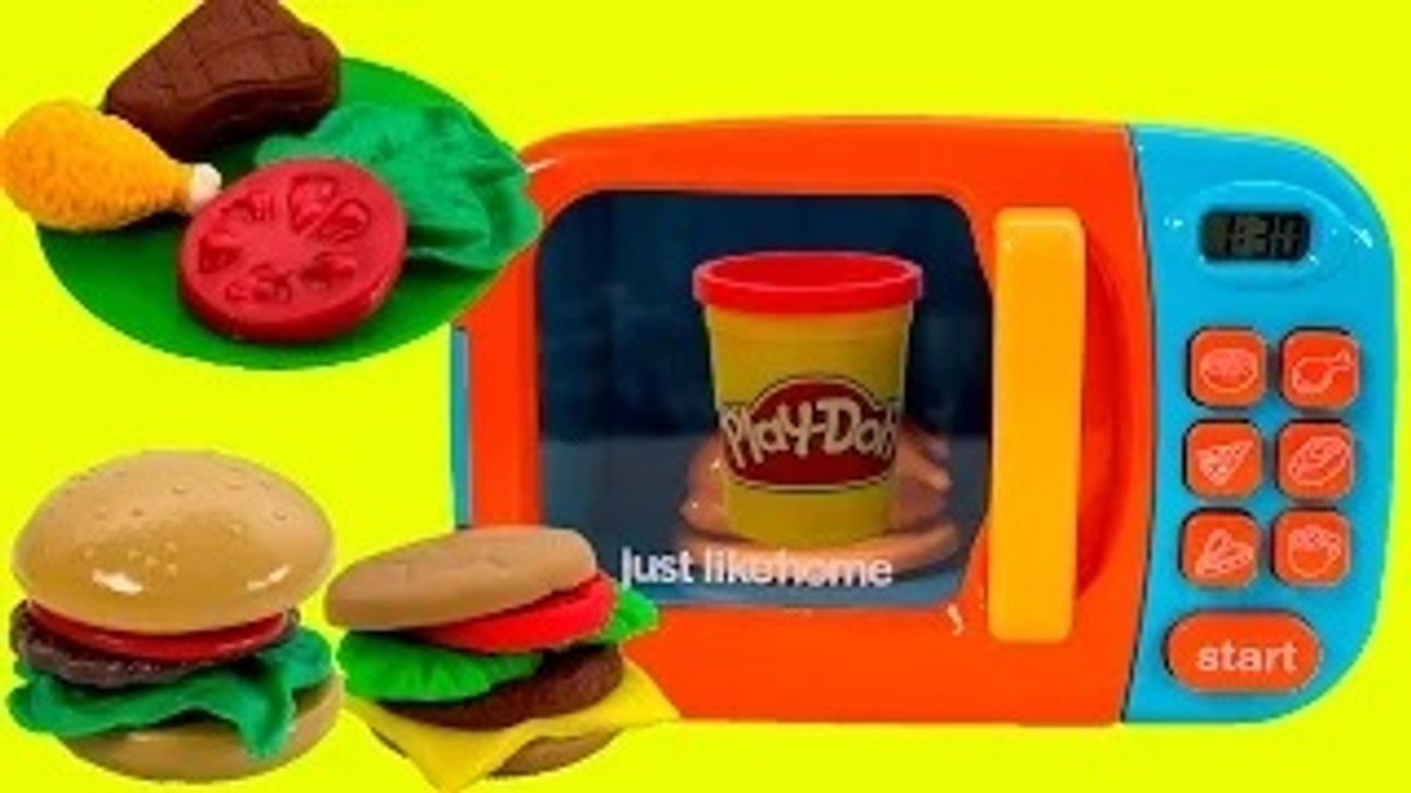 Just Like Home Microwave Oven Toy Play-Doh Kitchen Toy Cutting Food Cooking Playset Toy Videos