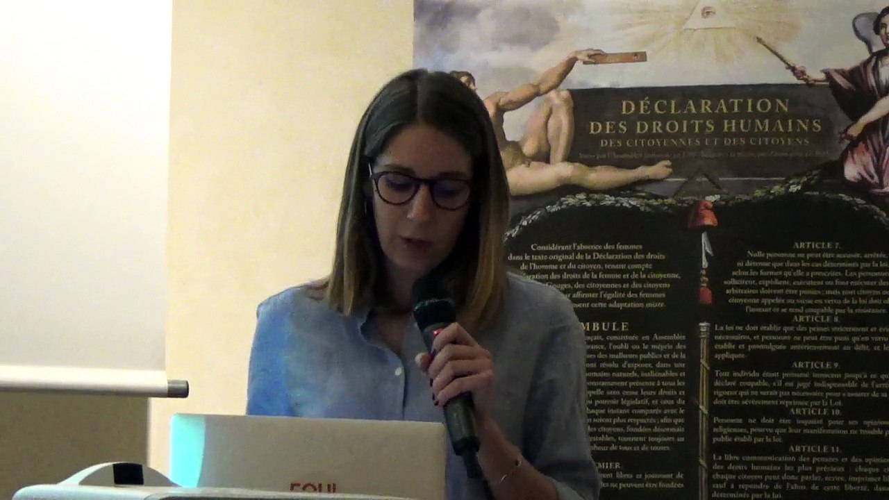 Conférence "Dernière journée des droits de l'Homme": introduction par Marguerite Bannwarth, Équilibres & Populations.