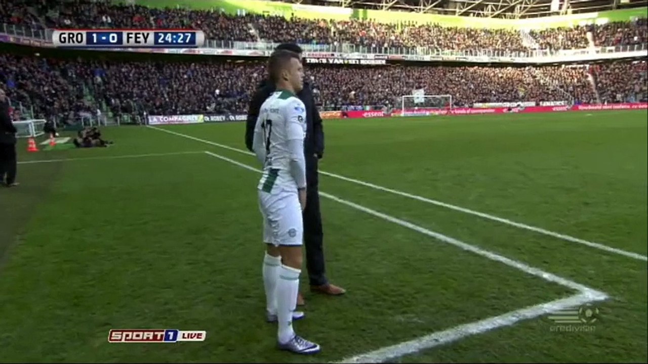 1-0 Michael de Leeuw Goal Holland  Eredivisie - 13.12.2015, FC Groningen 1-0 Feyenoord