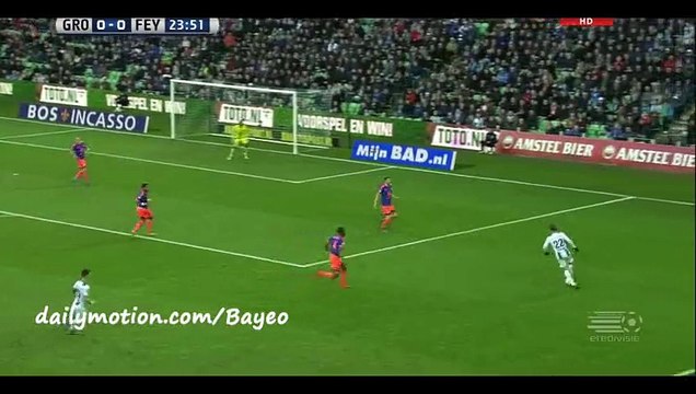 Michael de Leeuw Goal - Groningen 1-0 Feyenoord - 13-12-2015