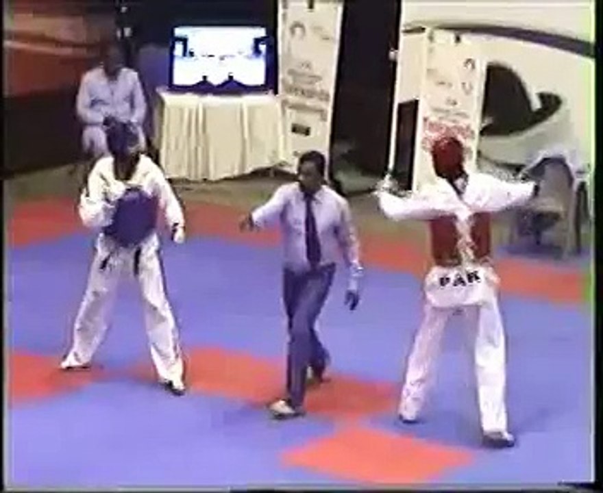 adil bin talat pakistan taekwondo champion 31st national games chiki kick to army 2010