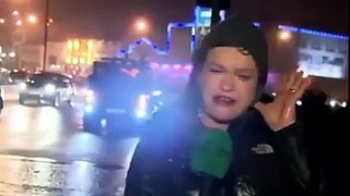 journalist went out despite a storm warning