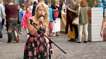 Barefoot Street Performer SHOCKS Audience AMAZING voice music lyrics Sammie Jay Street performers