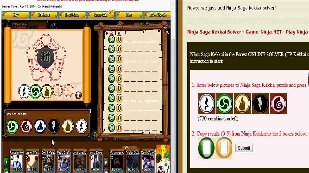 Ninja Saga How to complete Kekkai in the forest [ Kekkai Solver ]