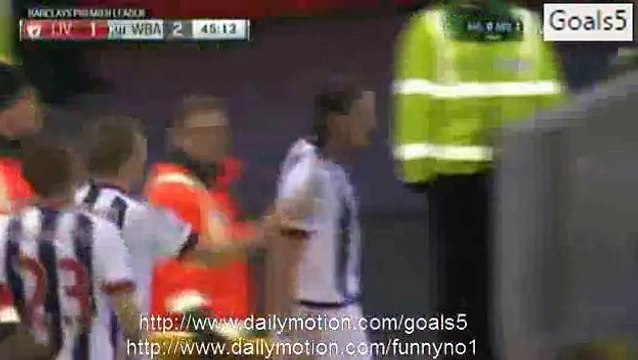 Jonas Olsson Disallowed Goal Liverpool 1 - 1 WBA Premier League 13-12-2015