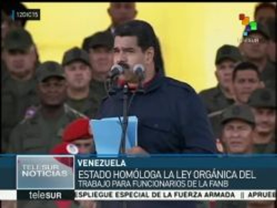 Venezuela homologa ley orgánica para trabajadores de la FANB