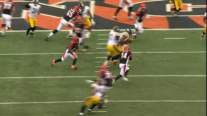 Bengals Andy Dalton intercepted by Steelers Stephon Tuitt